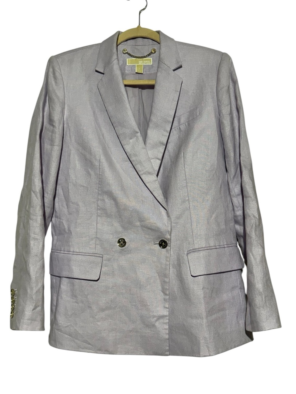 Michael Kors 100% Linen Blazer Women 6 Purple Feminine Quiet Luxury Old Money